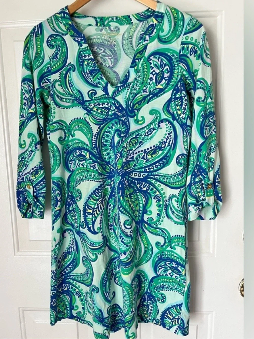 Lilly Pulitzer XS Rossmore Dress Cover Up Keep It Current Poolside Blue Light - Picture 1 of 7